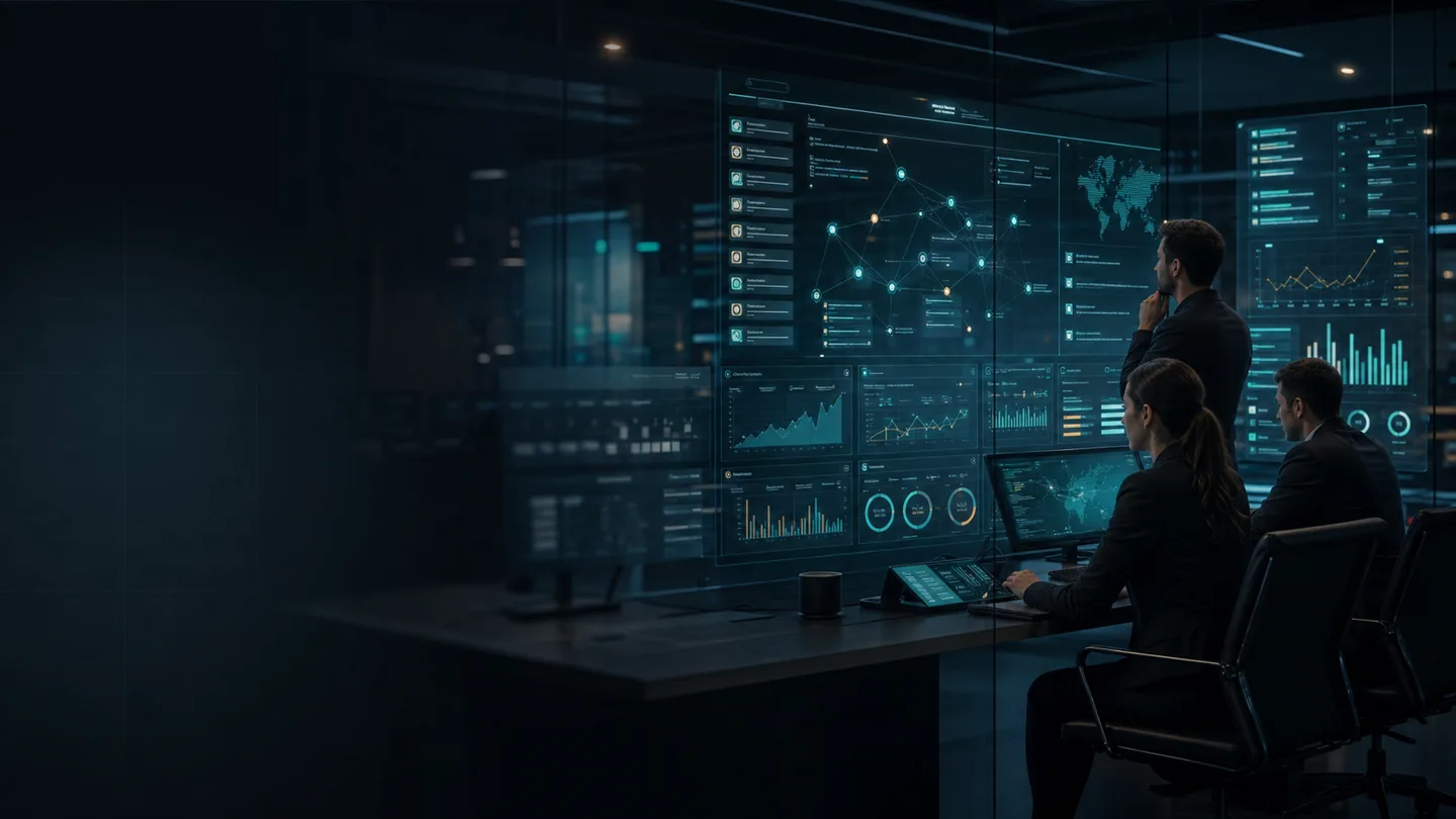 Analysts reviewing source-linked signal report data before sales handoff