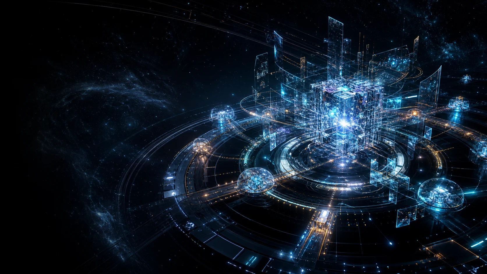 Abstract VexASI operations interface representing governed reasoning model lanes and infrastructure policy